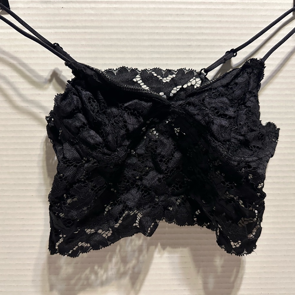 Black lace bralette cami top ivy secret small